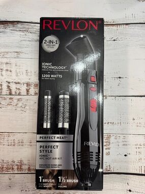 Revlon 2-in-1 Ionic Hot Air Styler | 1200W | 4PC Kit | NEW Sealed